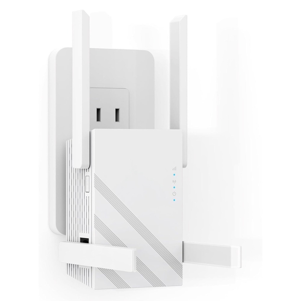 2025 WiFi Extender Signal Booster 1.2Gbps Dual Band 5G/2.4G Range Repeater White